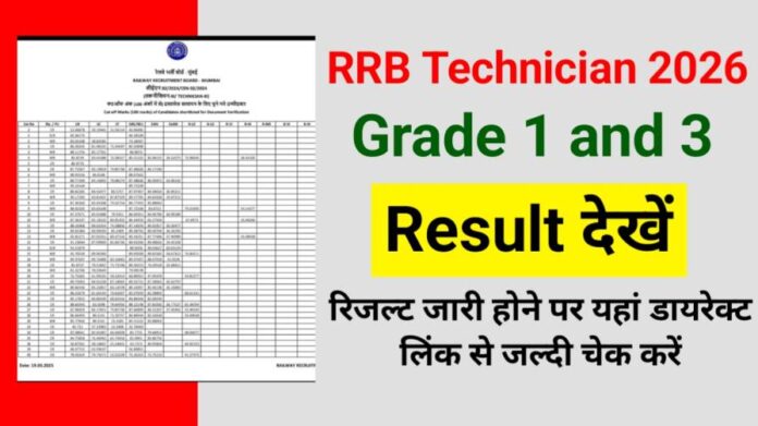 RRB Technician Result Date 2026